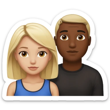 a super black guy with a blonde girl sticker