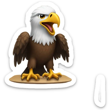 Eagle at a dinner table  sticker