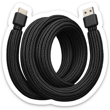 Black optical cable sleeve, front view sticker