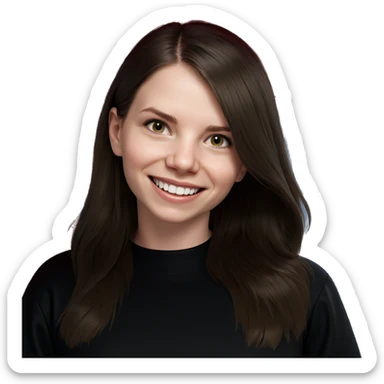 smiling girl with umbrella sticker