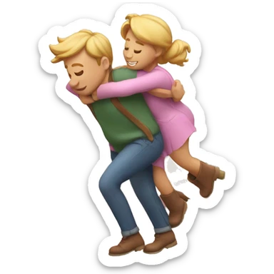 piggy back couple sticker