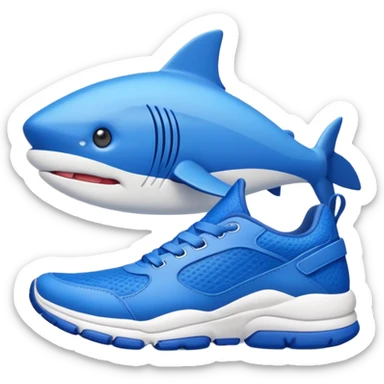 Tiburon con zapatillas azules sticker
