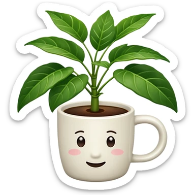 coffee cup houseplant sticker