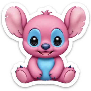Stitch in  rosa sticker