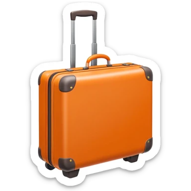 3D minimal icon of a suitcase in color code #FF3D00, clean and modern, symbolizing taking paid time off. Simple, bright, high-end style. sticker