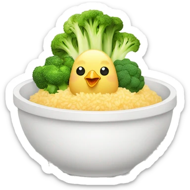 chicken, broccoli, and rice sticker