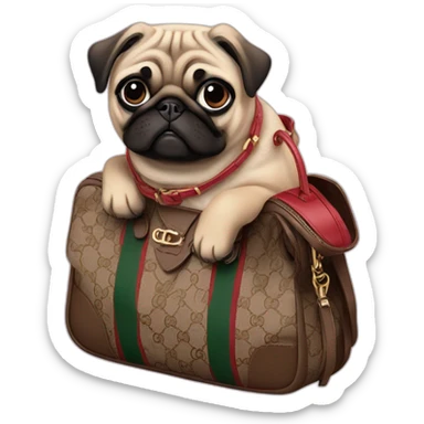 PUG WEARING GUCCI BAG sticker