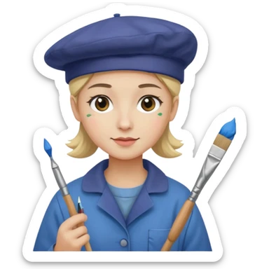 artiste peintre à sticker