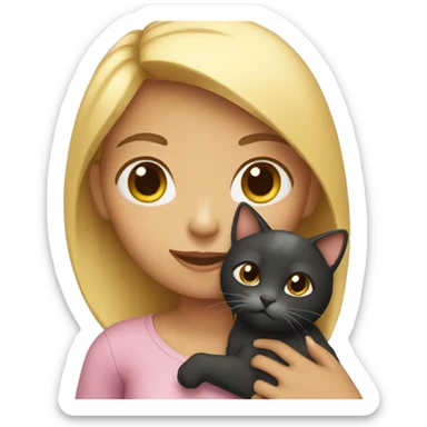 Girl hold cat sticker