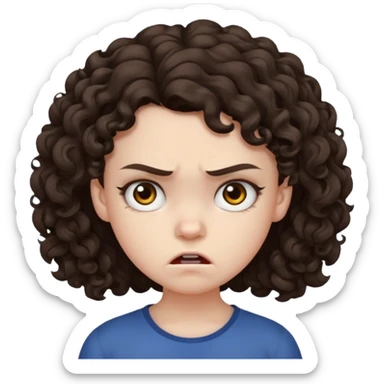 11 years old curly dark brown hair hate the world sticker