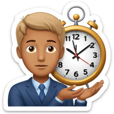 Man looking at clock sticker