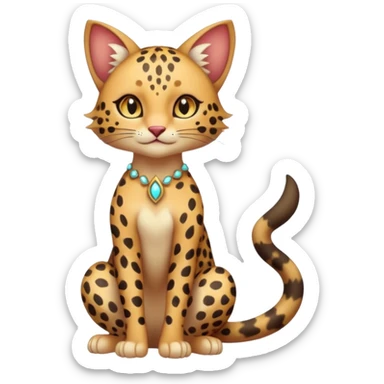 Small Fairy-like Gembond Torracat-Leopard-goddess  (full body) sticker