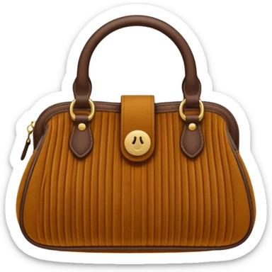 Purse with corduroy texture ribbed sticker