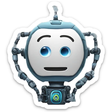 Create a emoji of bot with technology mindz logo sticker