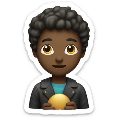 Human with a object promotion sticker