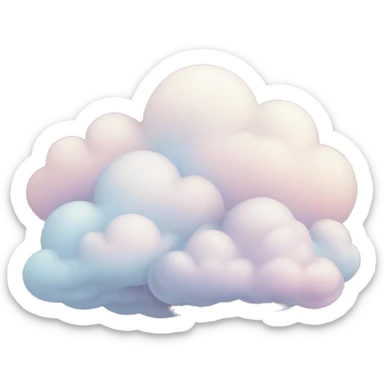 pale pastel clouds  sticker