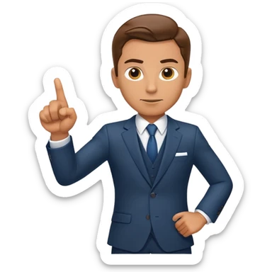 Confident business leader pointing forward with determination sticker