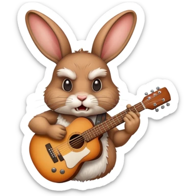 Злой кролик с гитарой  sticker