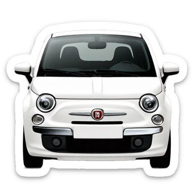 Fiat 500 2014 white front sticker