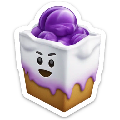 heladera abierta con cubo morado sticker