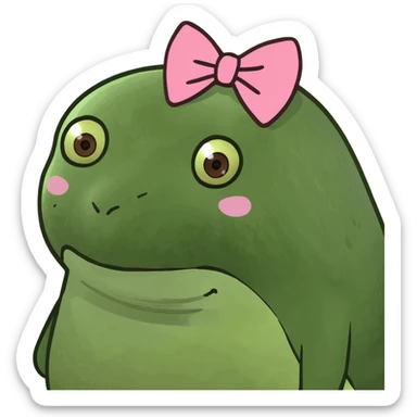 Avocado with a cute pink bow on the head sticker