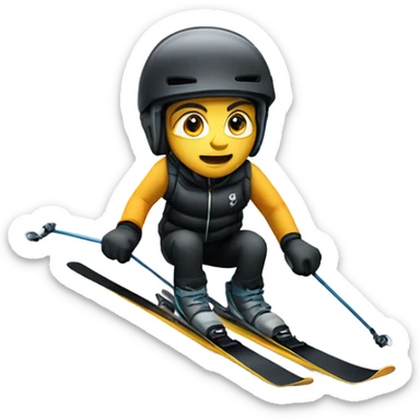 Skiing a double black scared  sticker