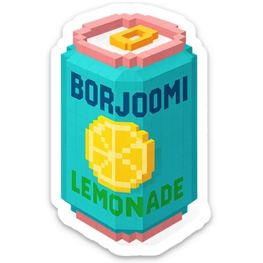 Borjomi lemonade can with a refreshing design sticker