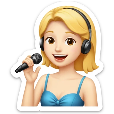 musical character singing happily sticker