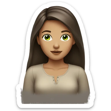 Tan brunette girl with green eyes  sticker