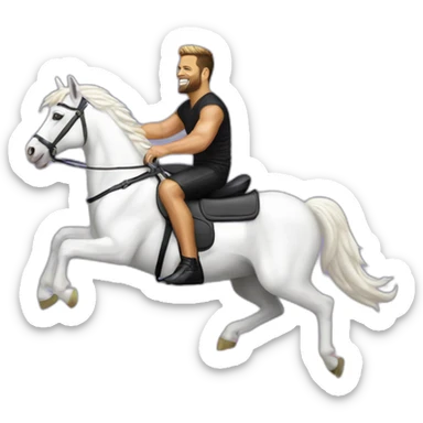 Ricky-Martin-Rides-Rainbow-WhiteUnicorn sticker