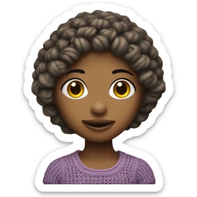 girl with a crochet sticker