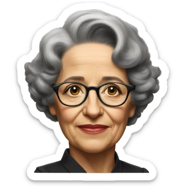 portrait of hannah arendt without glasses sticker