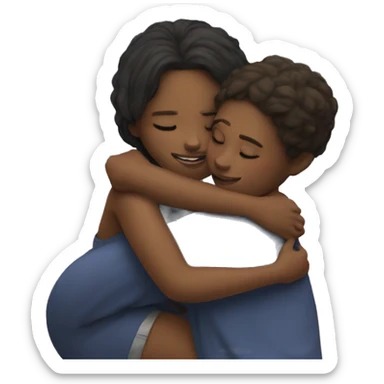 The girl hug a moon  sticker