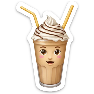 milkshake with a face and earrings sticker