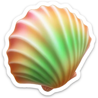 Green orange and pink seashell sticker