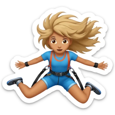 extreme sports lover face bungee jumping face only with hair flying sticker