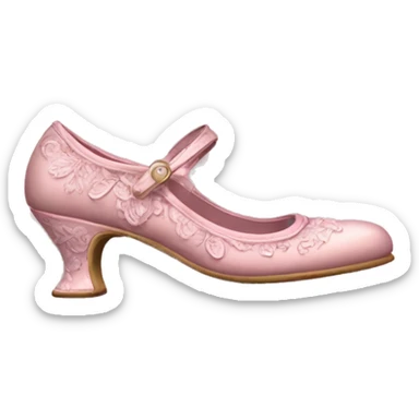 vintage rococo pale pink mary jane shoes sticker