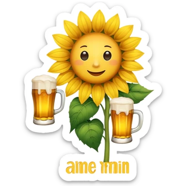 Girasol con chela sticker