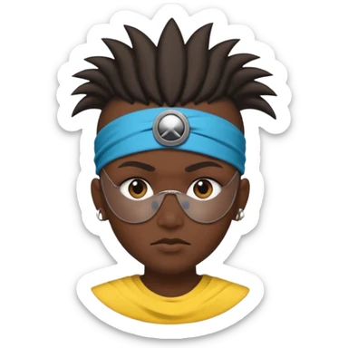 extreme mohawk person face headband eye patch sticker