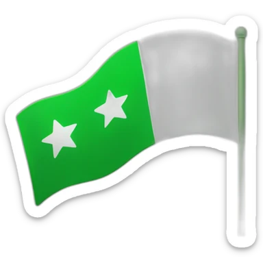 green flag with white star sticker