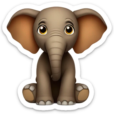 Brown puppet elephant  sticker
