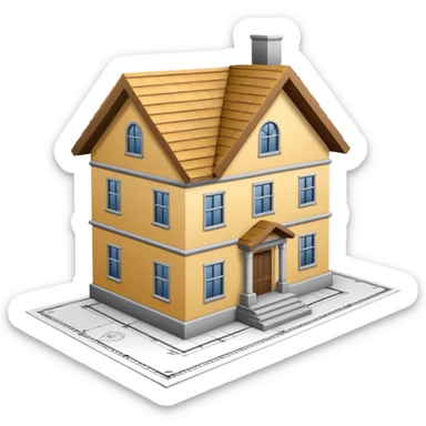 architect blueprints of a house  sticker