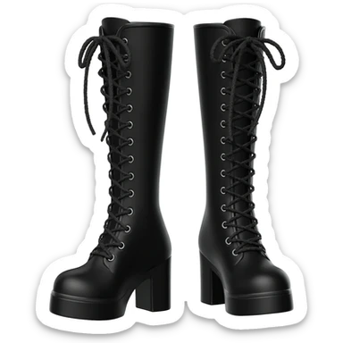 Black cute Lolita gothic aesthetic boots sticker