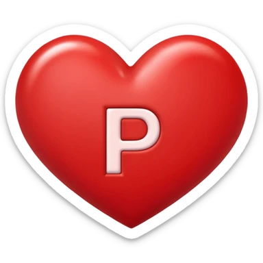 Сердце с буквой Р внутри sticker