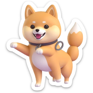 cute shiba inu, exercising sticker