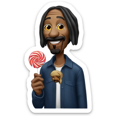 Snoop dogg the rapper licking a lollipop  sticker