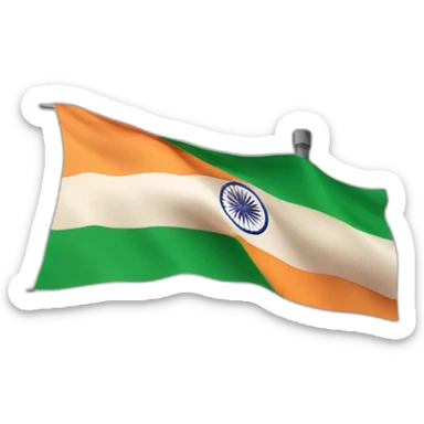 india flag on pole sticker