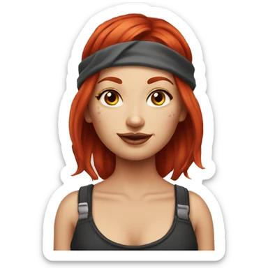 Redhead girl tattoo artist sticker