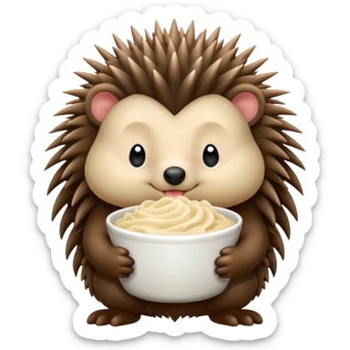 Porcupine holding Alfredo  sticker