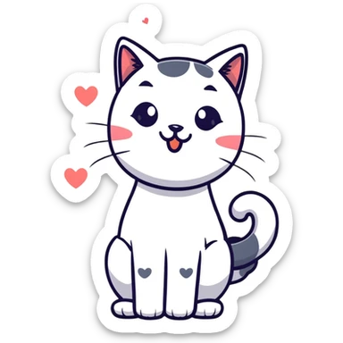 Cat blowing kisses sticker